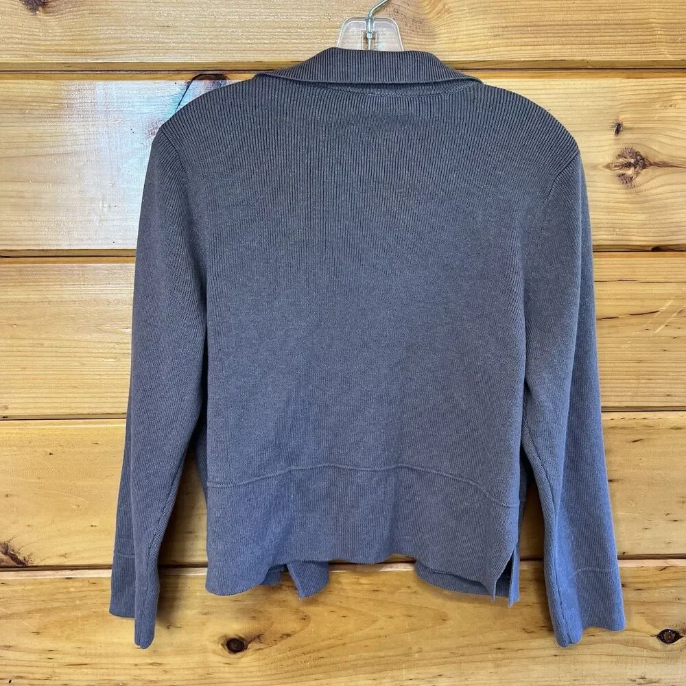 Poetry Cardigan Sweater 6 Organic Cotton Nutmeg Long Sleeve Pockets Minimalist - Picture 5 of 5